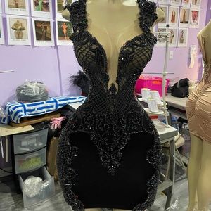 Medium black sequins birthday dress. Worn for pictures!